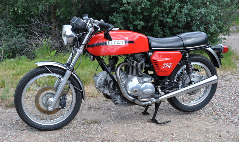 1973 Ducati 750GT Red L Side – Classic Sport Bikes For Sale